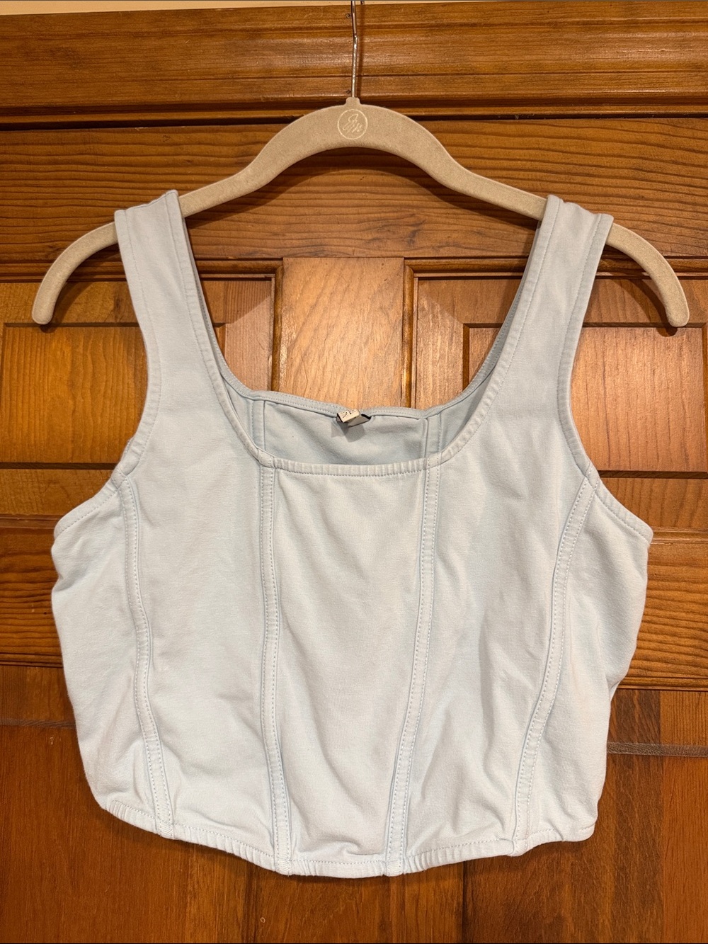 Women's Light Blue Corset Style Tank Top